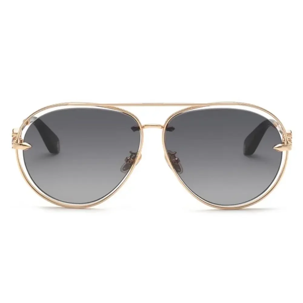 New! Roberto Cavalli SRC032M 0300 Rose Gold Aviator Sunglasses, Authentic